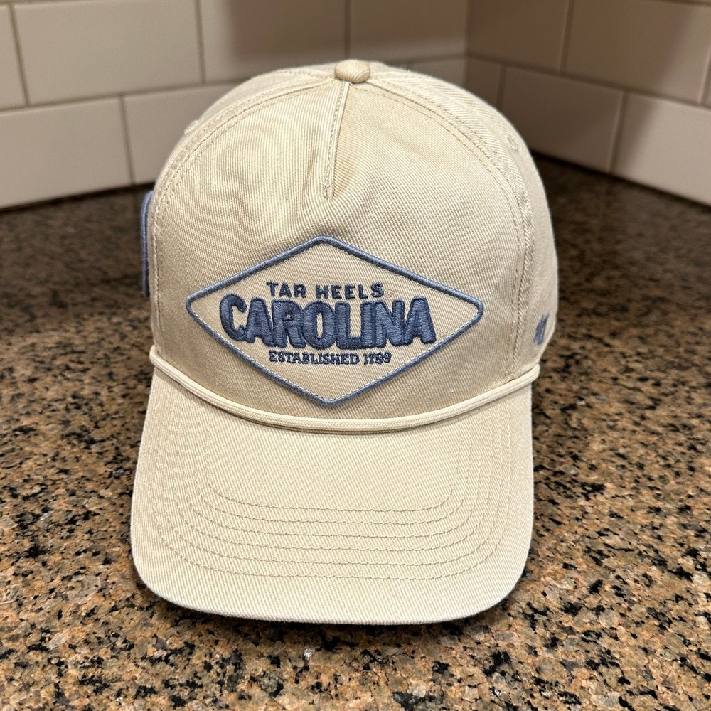 UNC Tar Heels Hat '47 Brand College Vault Adjustable Beige Rope Cap